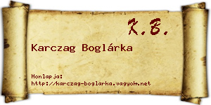 Karczag Boglárka névjegykártya